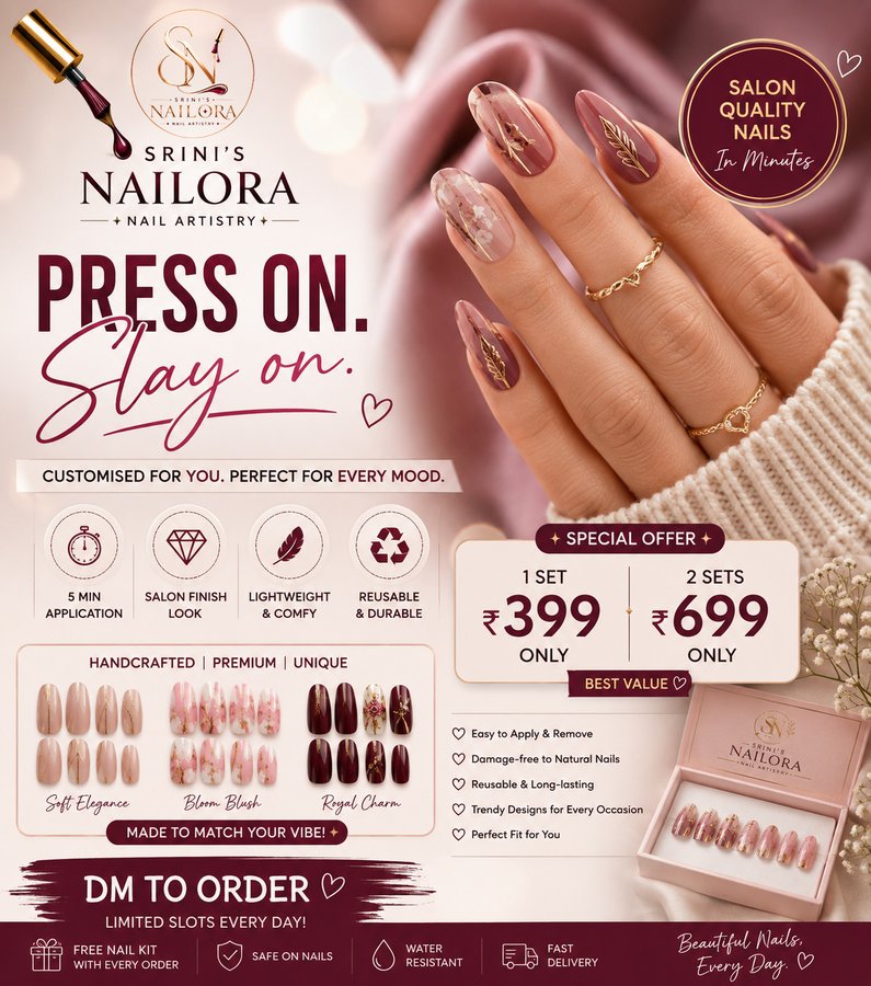 Custom Press-On Nails Chennai Best Value